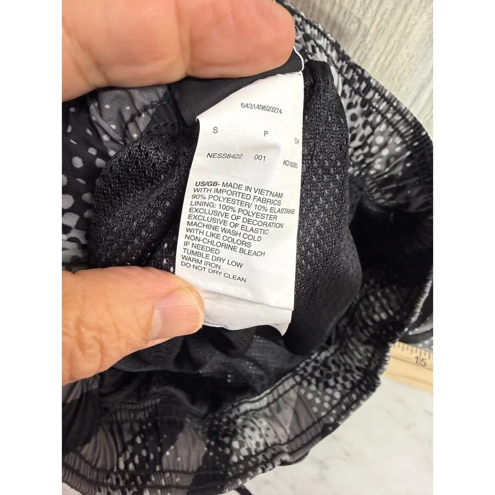 Nike Mens Swim Volley Shorts Grey Black Geometric Dot NESS8422 Size Small
